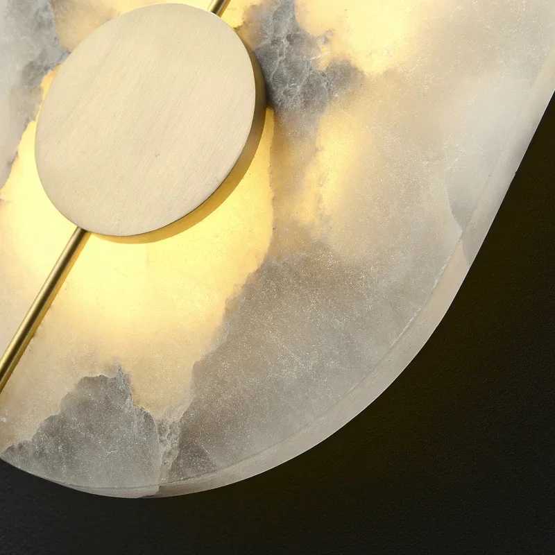 Luxury Art Deco Marble Wall Lamp Round LED Sconce for Bedroom Living Room Corridor Aisle Indoor Home Decoration Lighting Fixture C251124
