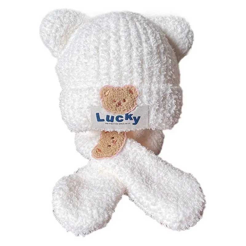 2pcs Baby Hat Thickened Warm Cute Cartoon Childrens Set with Scarf for Autumn and Winter Outdoor Skiing Suitable for 324 M Z251029