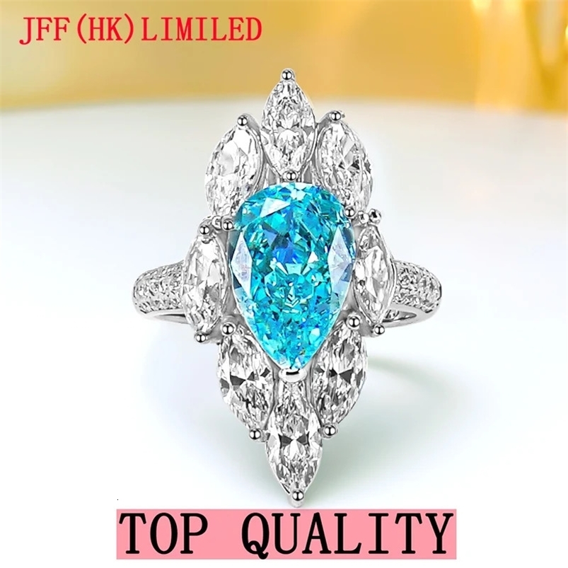 Premium Colored Gemstone Ring Artificial Blue Gemstone 100% 18K gold 100% 9K gold ring 240626