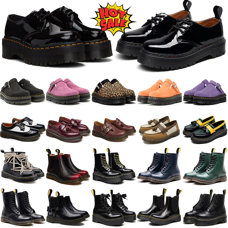 designer boots for womens cowboy leather martin boots Autumn Boots winter warm ladies luxury shoes pleatform sneakers brown green black white