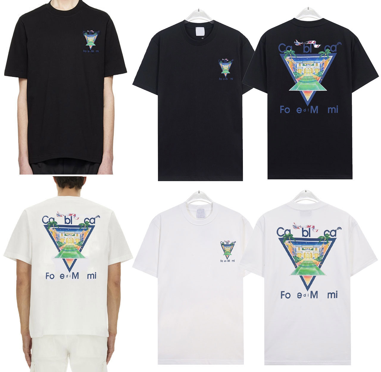 Summer men's and women's fashion brand T-shirts, 100% pure cotton short-sleeved men's fashion T-shirts, women's casual T-shirts in various styles to choose from