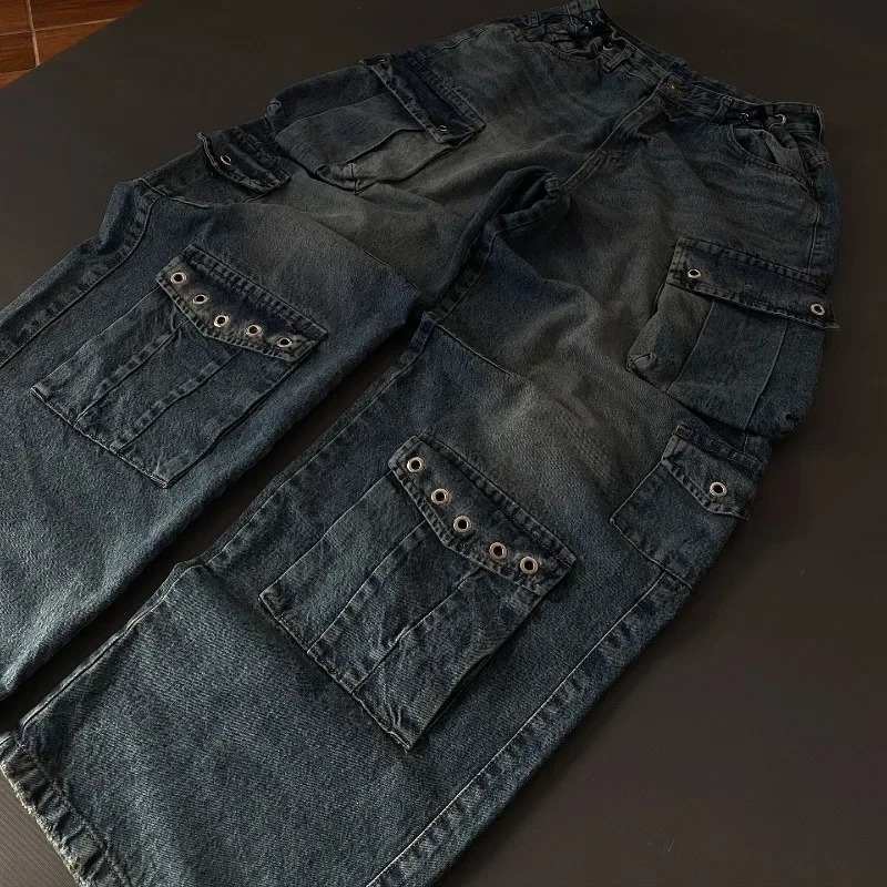 American Street Fashion Letter ed Baggy Jeans Women Y2K Gothic Harajuku Hip Hop High Waist Wide Leg Pants 250923