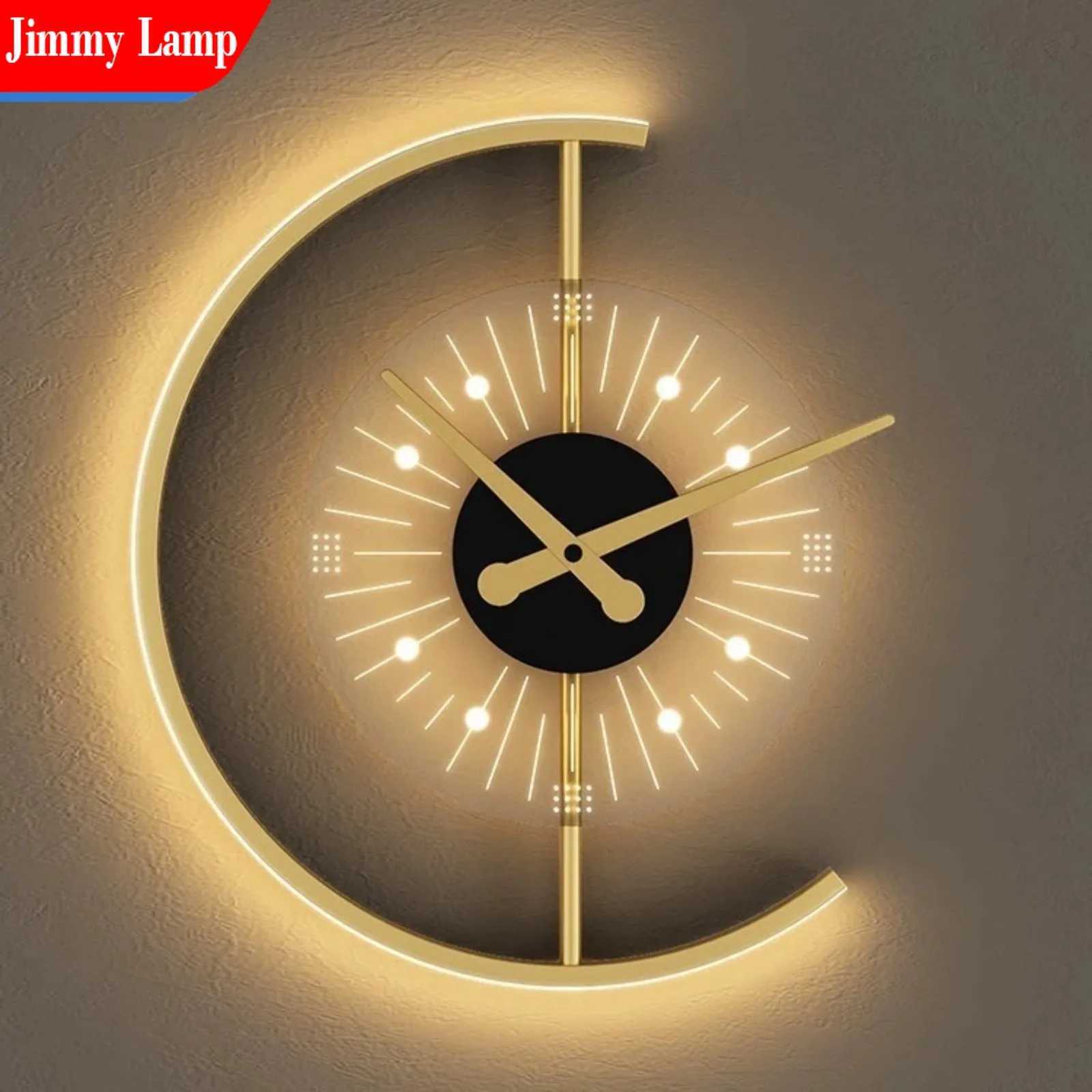 Jimmy Modern LED Clock Watch Wall Lamp for Bedroom Living Dining Room Aisle Porch Home Indoor Lighting Sconce Decor Fixture C251124