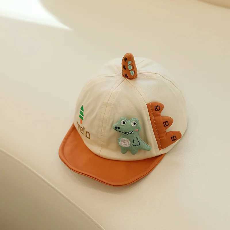 Hello Dinosaur Baby Peaked Hat Cute Cartoon Kids Duck Tongue Hat Boys Girls Short Brim Baseball Hats Children Sunshade Visors Z251029