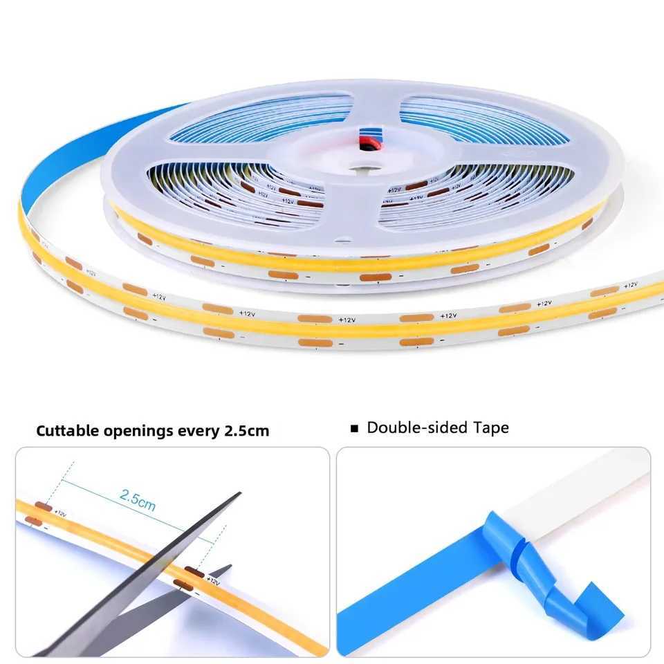 DC12V COB Strip Light Set 6PCS 5PCS With Dimmable Touch Sensor Switch Integrated Lighting DIY Cuttable For Under Cabinet Closet C251124