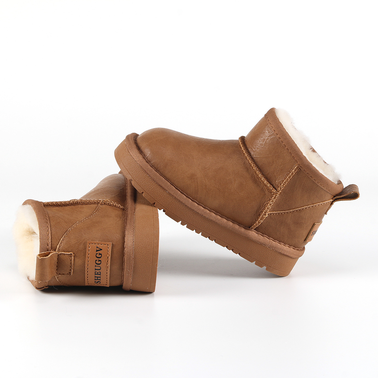 Free shipping fashion non-slip children's snow boots 2025 winter new design fleece and thickened cotton shoes warm and comfortable boys' and