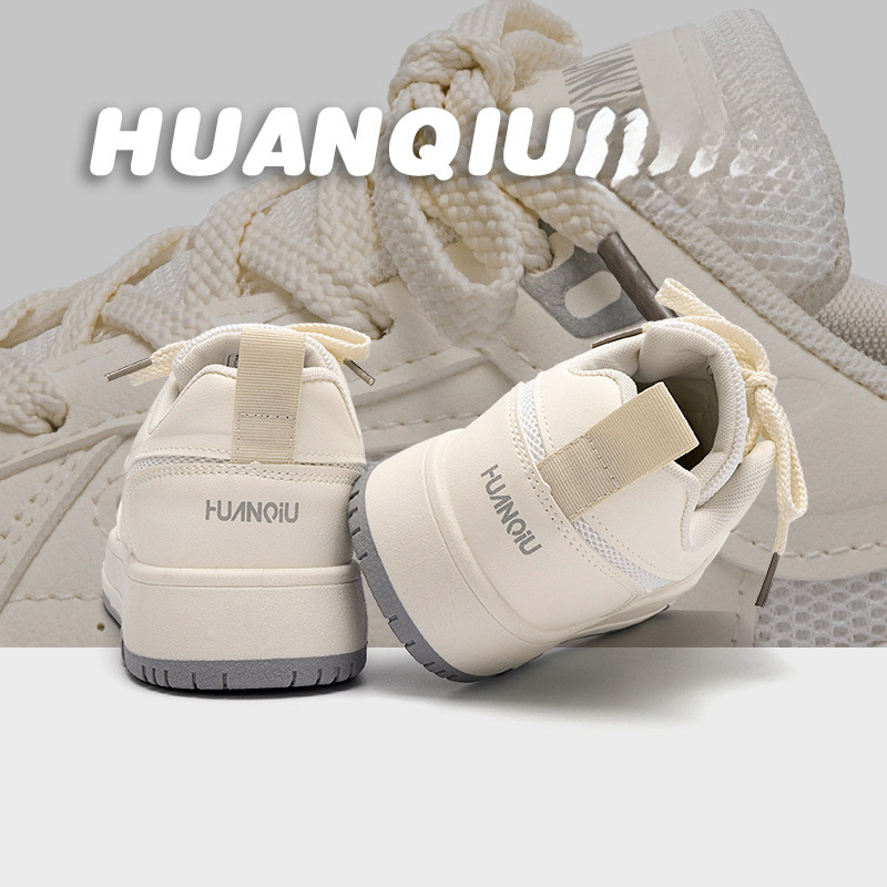 HUAN QIU Free shipping Designer Casual Shoes Thick soled white shoes men versatile casual shoes lightweight height increasing board shoes fashion luxu