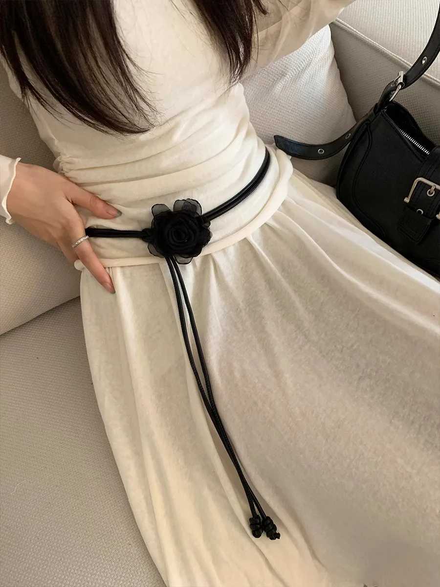 Fashion Dry rose Flower Belt For Women Vintage Fashion Versatile Knot Waist Rope HighEnd Simple Korean Version Accessory For Skirts3 D250923