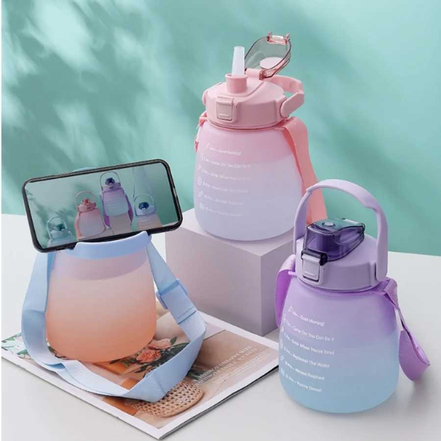 1 pc Cup Sports Kettle Straw Cup Matte Pot Cup J250923