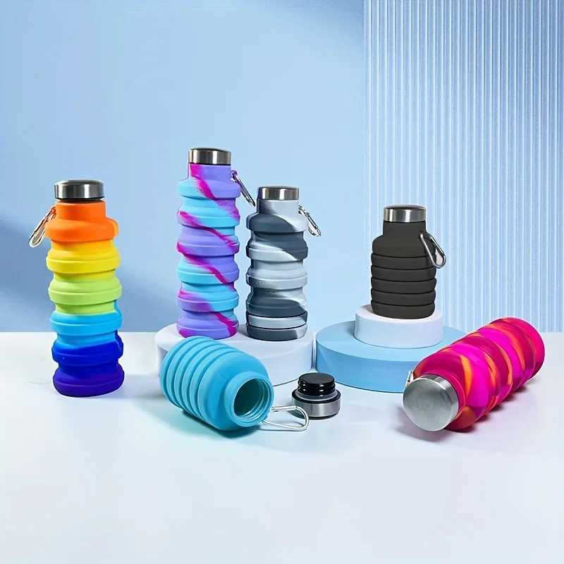 1pc Collapsible Silicone Water Bottle Reuseable BPA Free Foldable BottlesPortable Hiking Cup For Outdoor Mountaineering Tours J250923
