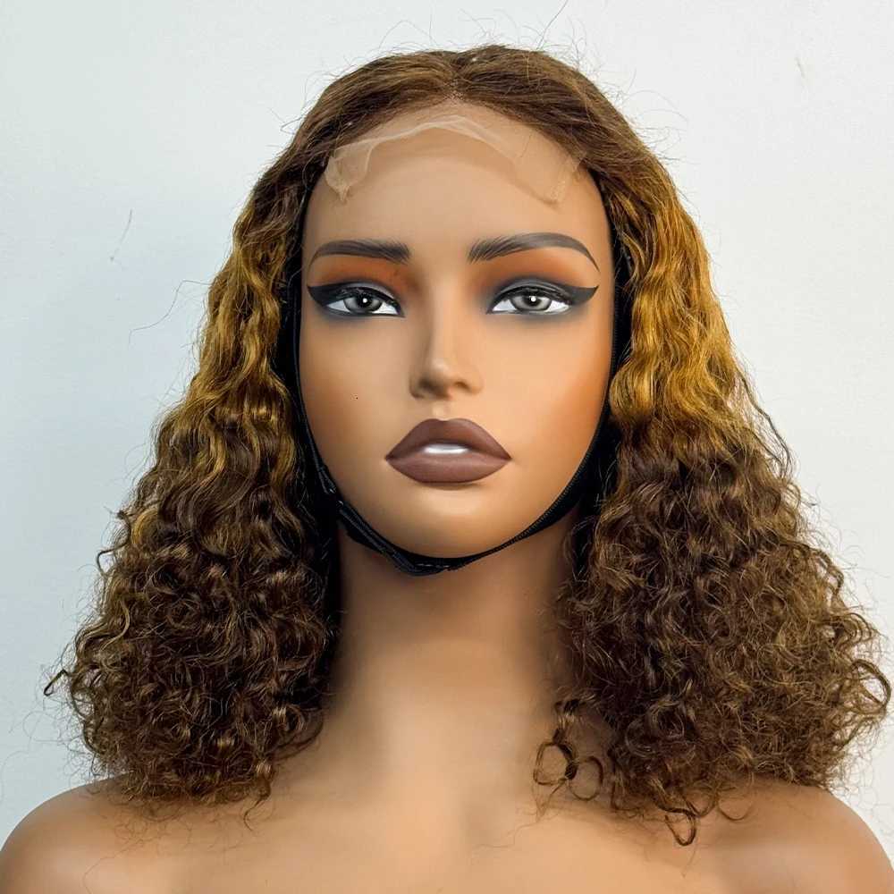 250 Density Water Wave Curly Human Hair Wigs Double Drawn 4x4 Transparent Lace Closure Human Hair Wigs For Black Women C250922