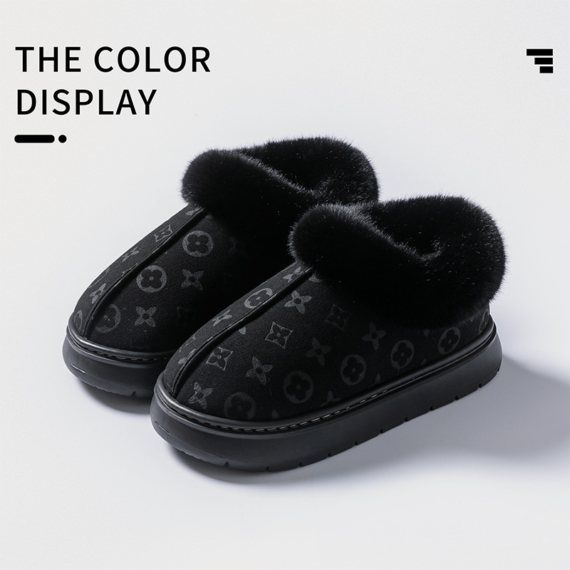 Designer shoes free shipping High quality home couple suede indoor anti slip home warm cotton mop for winter black grey khaki coffee