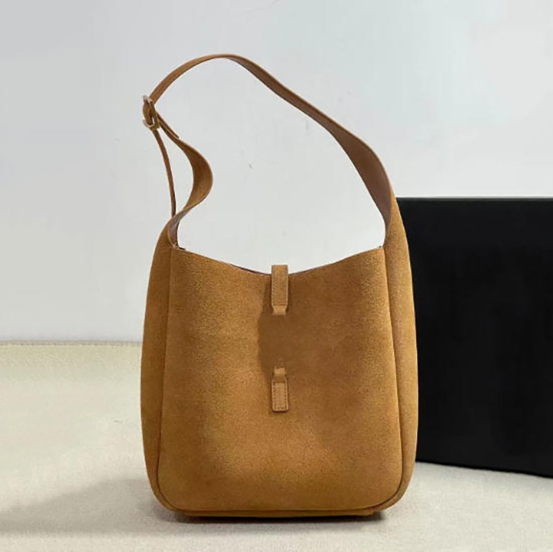 designer bag brown suede bag bucket bag suede tote luxury women hobos shoulder bag top quality versatile handbags vintage underarm bag suede purse