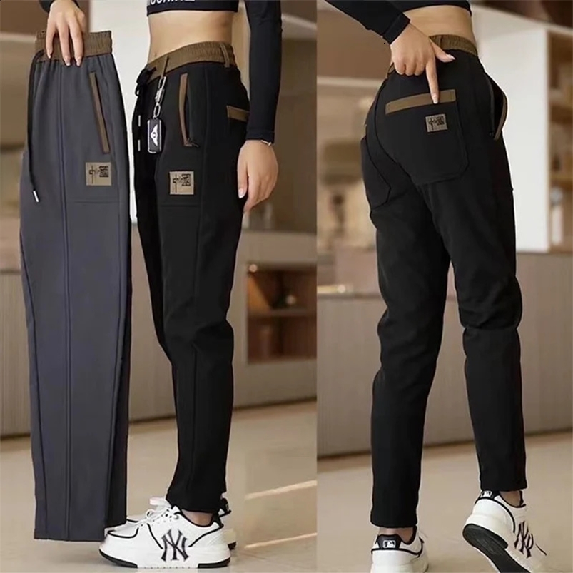 Summer Casual Pants Mens Patchwork Stretch Waist Zipper Pocket Trousers Loose Straight Leg Slim Sweatpants Fashion Mens Pants 240816