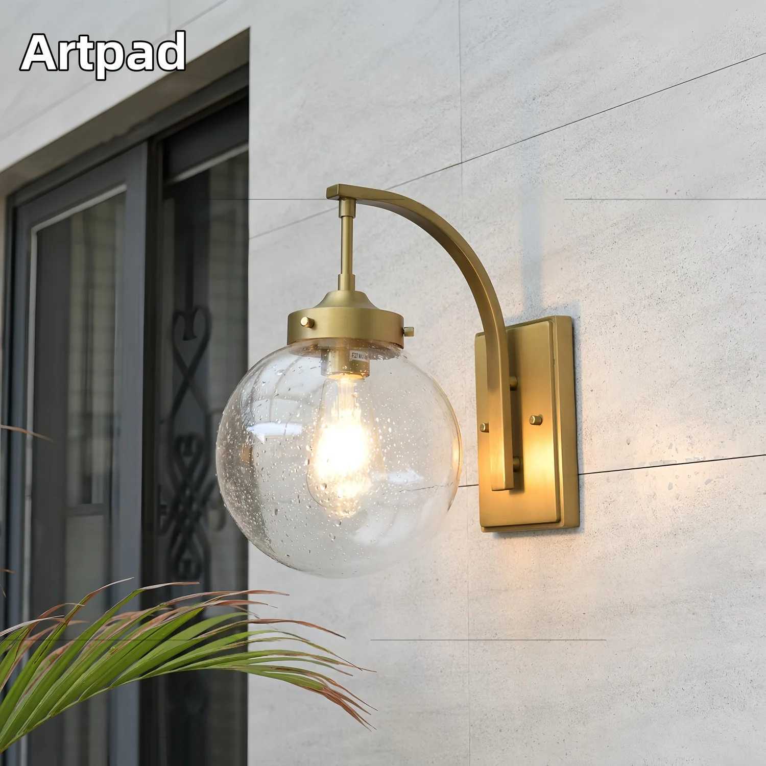 Modern Outdoor Wall Light Glass Lampshade Waterproof Wall Lamp for Villa Doorway Courtyard Balcony Porch Garden Decor LED Sconce C250923
