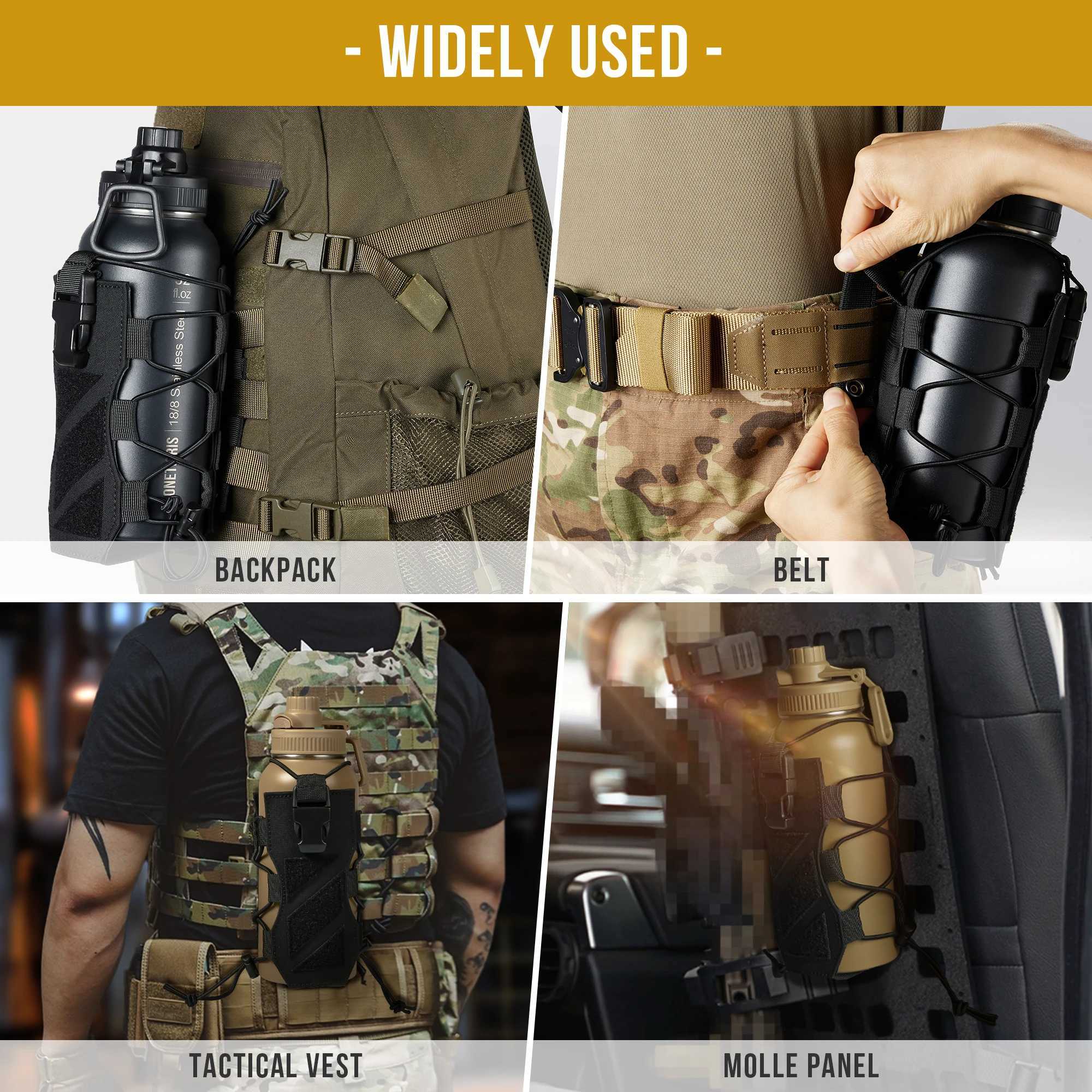 ONETIGRIS MOLLE Water Bottle Holder 32oz Tactical Water Bottle Pouch Adjustable Water Bottle Holster Kettle Pouch Belt Bottle J250923