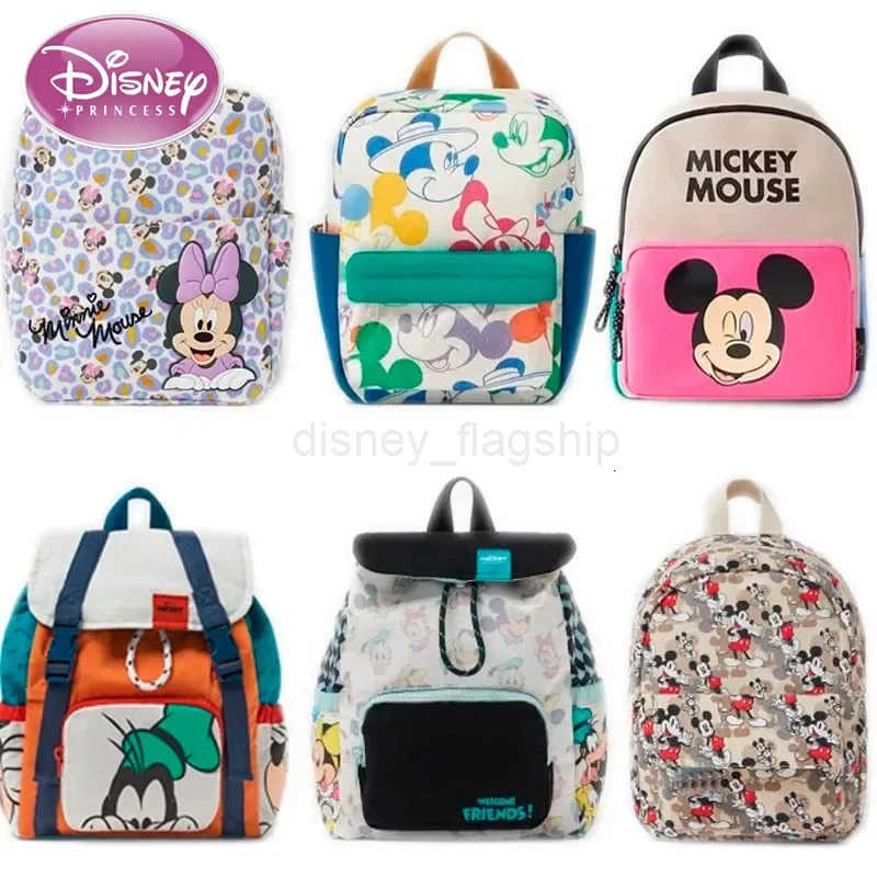 Disney Cartoon Backpack Womens Mickey Mouse Donald Duck Pattern Student School Bag Large Capacity Backpack Girls Shoulder BagXJ250923