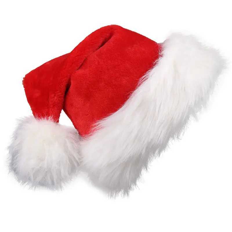 Christmas Santa Hat Xmas Long Plush Holiday Red Hat For Adults And Kids Unisex 2025 New Year Festive Party Supplies Gifts Z251029