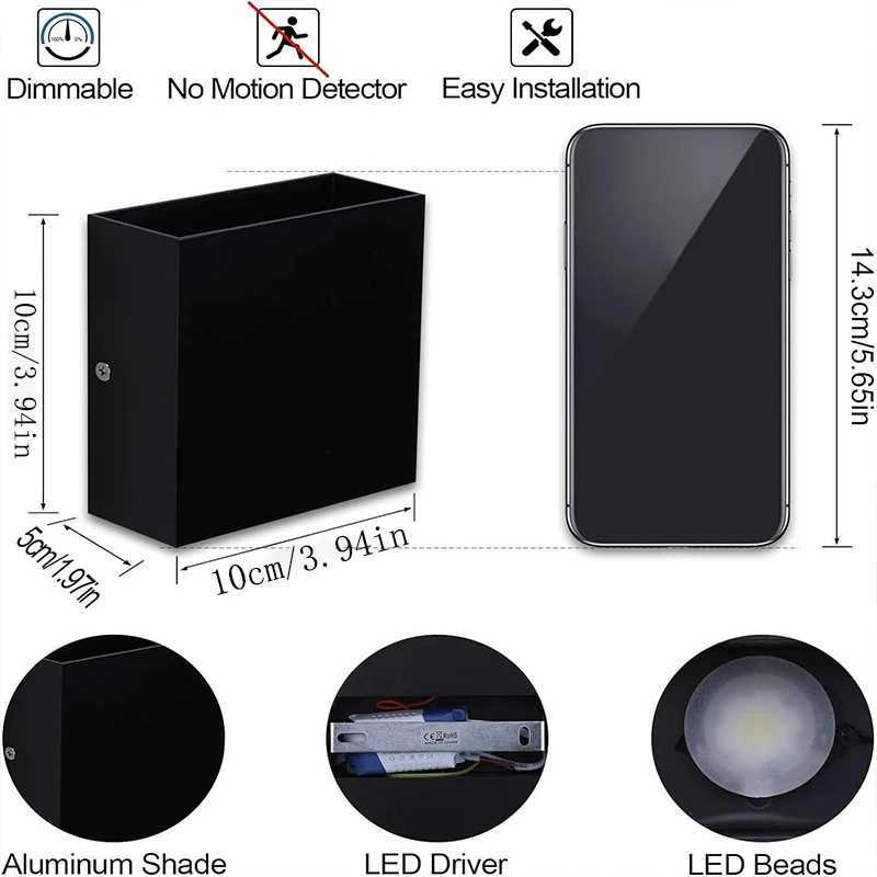 LED Sconce Hardwired Set of 2 Wall Lamp Black Up Down Mini Metal DC85265V for Indoor Living Room Bedroom Hallway Decor Warm C251124