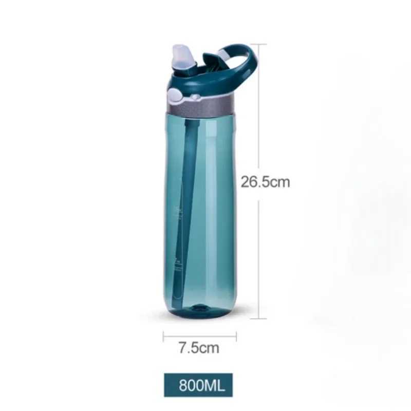 750ml BPAFree Sports Water Bottle Leakproof Tritan Outdoor Camping Hiking Cycling Water Bottle with Straw for Men Women J250923