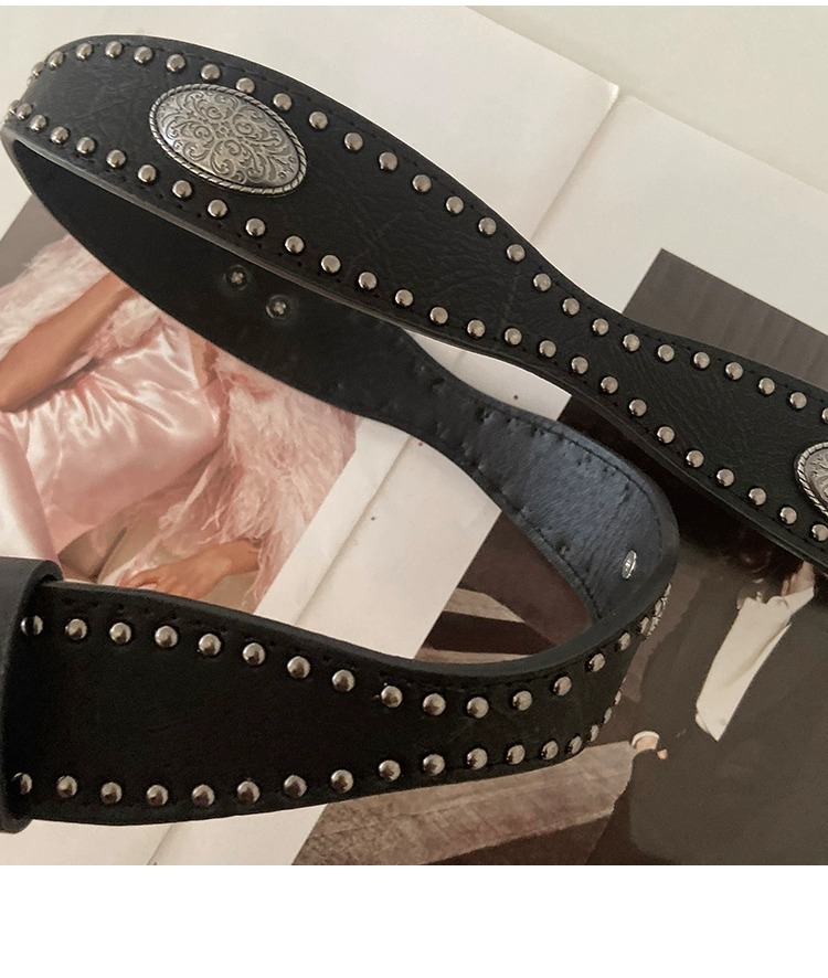 Designer Belt Cowhide Belts Woman Men Leather Belts Retro Belt Rivet Punk Style Women Belt Fashion Pin Buckle Belt With Strap Width 4CM
