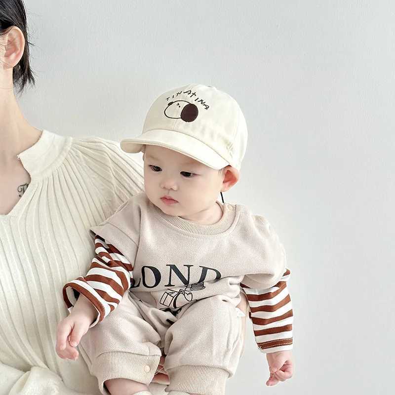 Cute Dog Baby Duck Tongue Hat Solid Cotton Children Peaked Cap 524Month Newborn Sunshade Visors Soft Brim Kids Baseball Caps Z251029