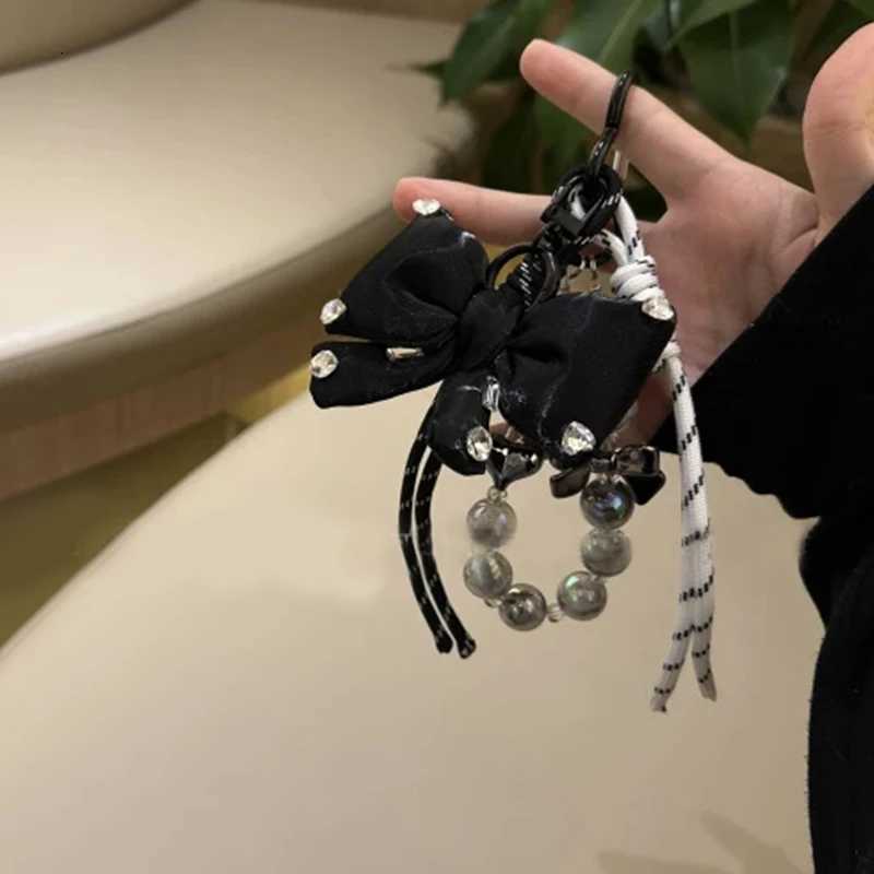 Bag Hanging Fashion Design Highend Sense Complex Pendant Wind Bow Beaded Braided Rope Woven Keychain D250923