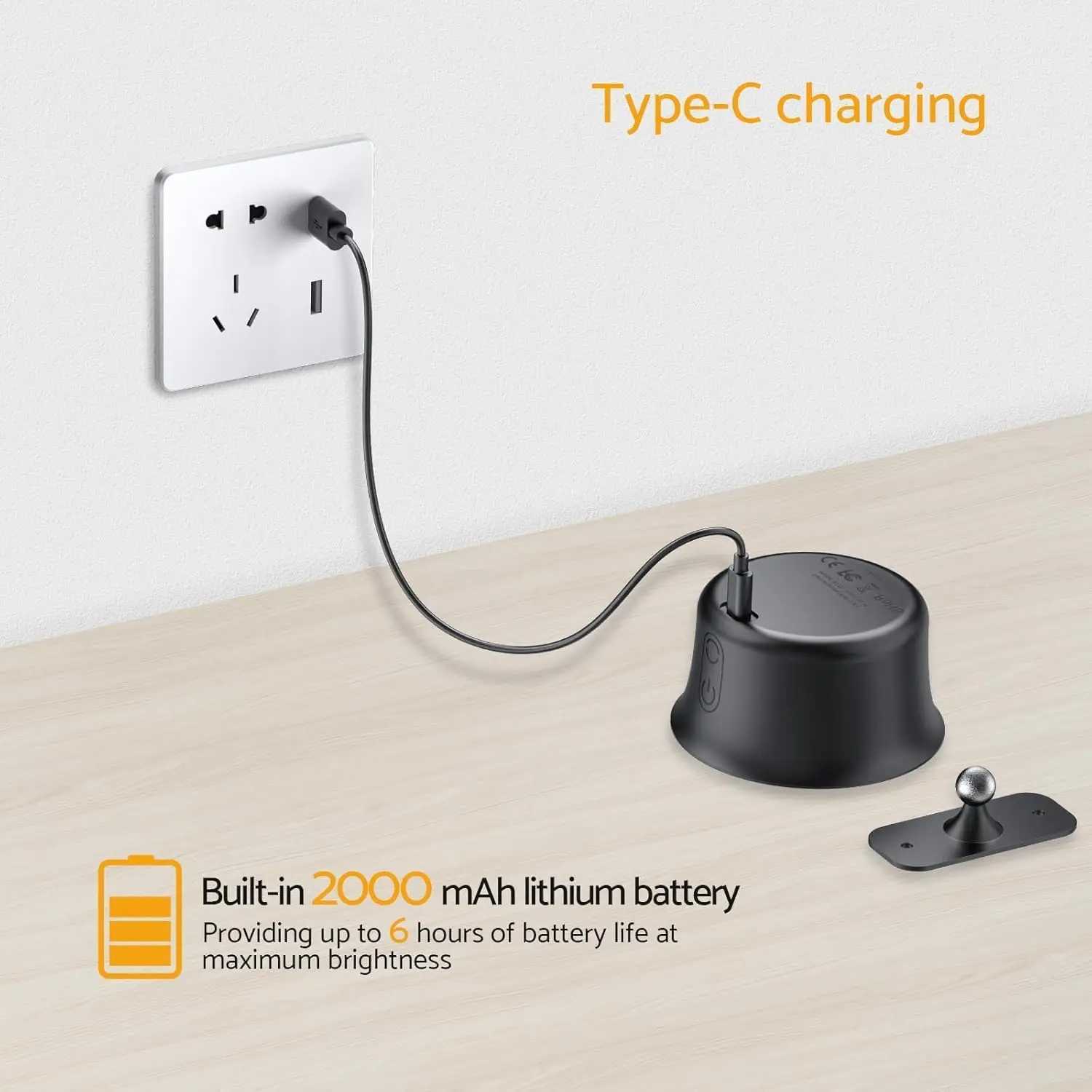 2Pack LED Rechargeable Wall LightsAdhesive Magnetic Wireless Wall Lamps2000mAh Battery15 RGB Colors for BedroomLiving Room C251124