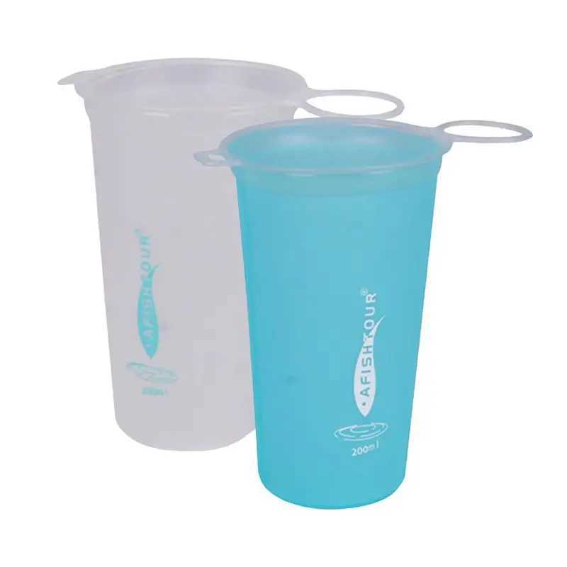 200ML outdoor camping water cup outdoor sports marathon running folding portable soft water bottle sports soft water cup folding J250923
