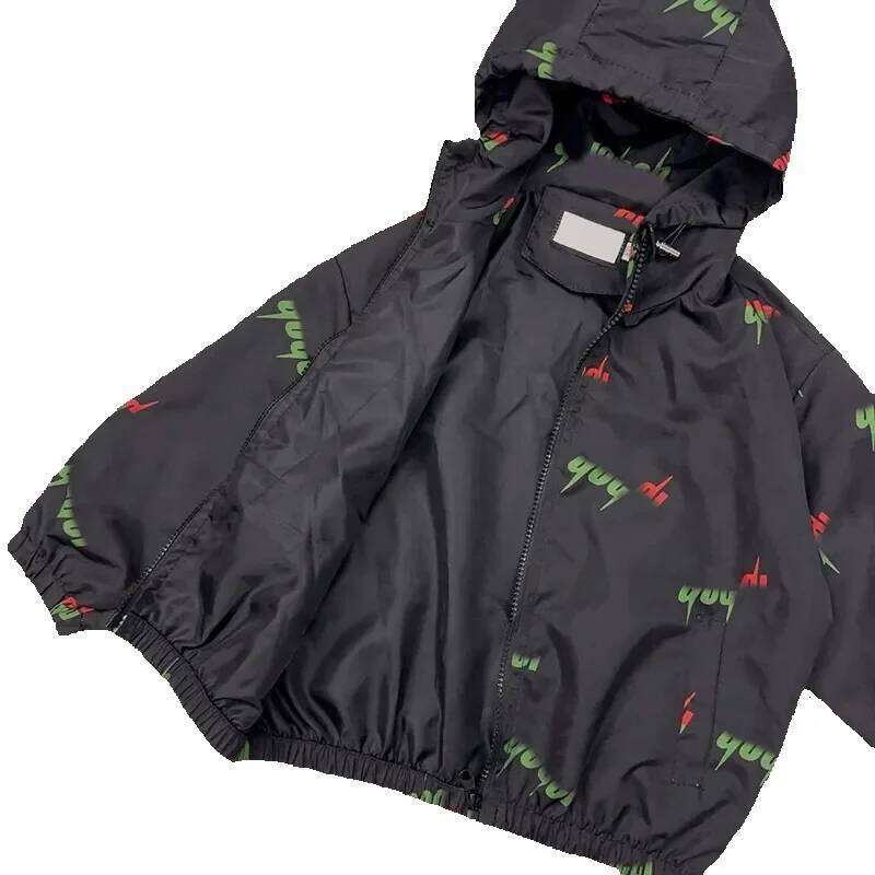 Spring childrens tracksuit autumn new kids letter hooded jacket baby stormcoat trendy casual boys girls clothing Three piece set CSD2410075-