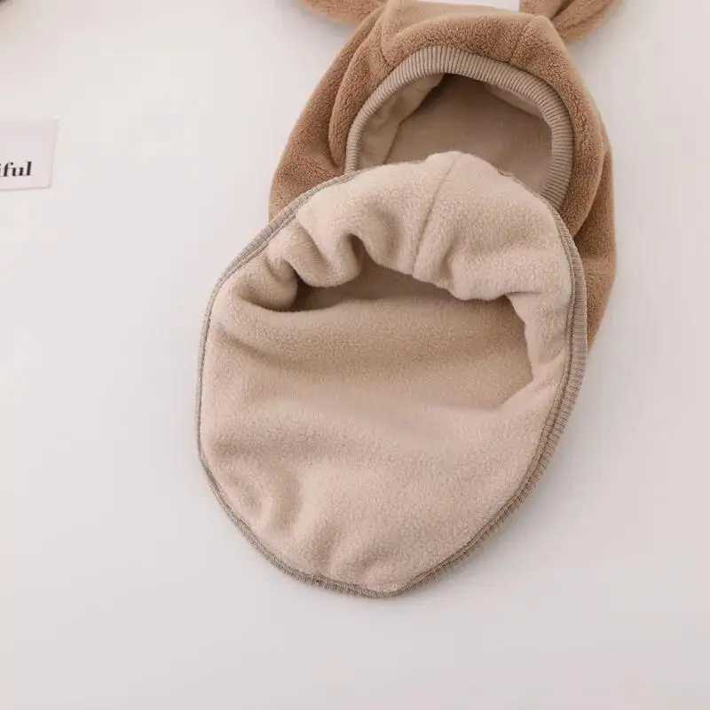 Baby Balaclavas Hats Scarf Set Winter Toddler Polar Fleece Infant Cute Ear Protection Hats Baby Boys Girls Warm Caps Scarf Set Z251029