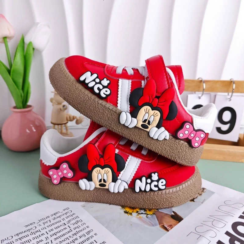 Disney Mickey Mouse & Minnie Mouse Themed Children's Sports Shoes - Durable Slip Resistant Rubber Soles for Little Ones H251119