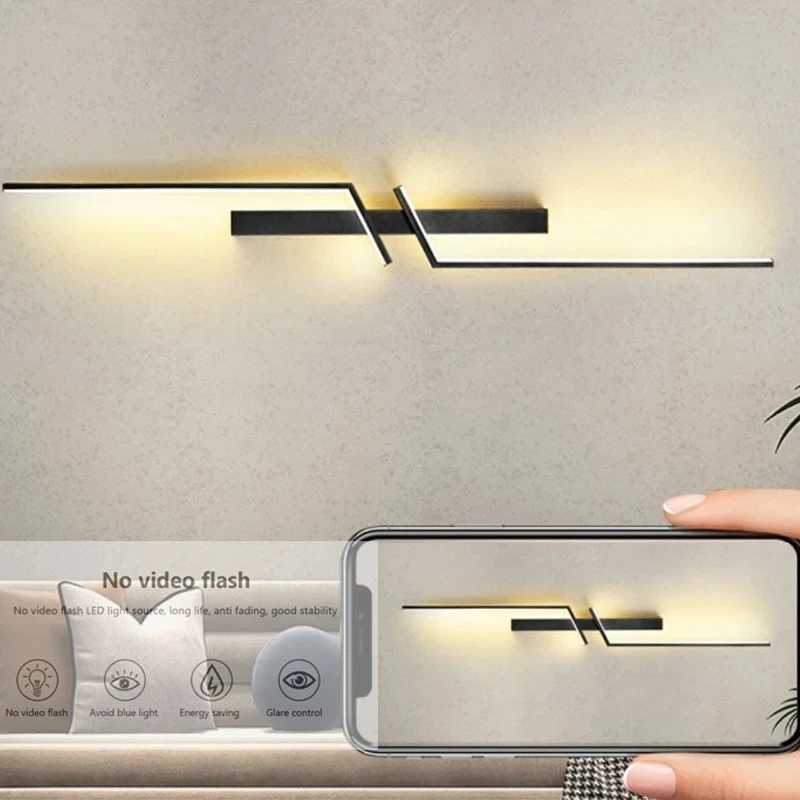 Modern Creative Strip Led Wall Light Minimalist Bedroom Bedside Wall Sconce Led Lights Living Room TV Sofa Background Wall Lamp C251124