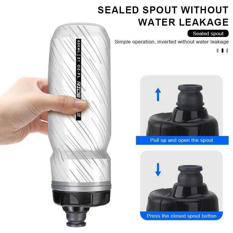 620ML Bike Water Bottle PP Dual Layer Insulated Thermal Cup Bicycle Bottle Portable Squeeze Drinking Outdoor Riding Sport Kettle J250923
