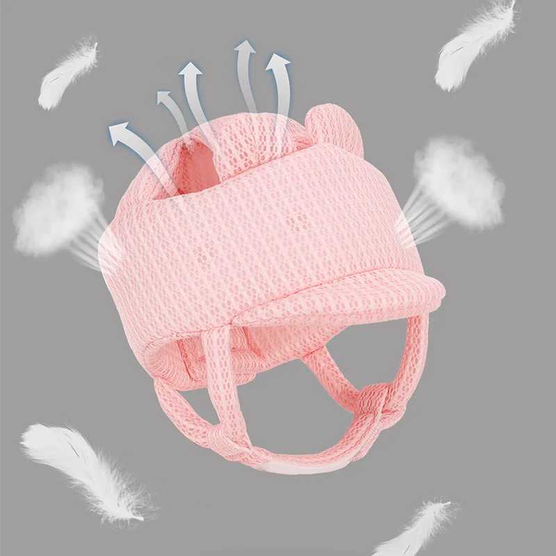 1pcs Cartoon Bear Anti collision Hat Baby Safety Hat Summer 3D Mesh Anti fall Hat Baby Anti fall Hat Learning Walking Hat Breath Z251029