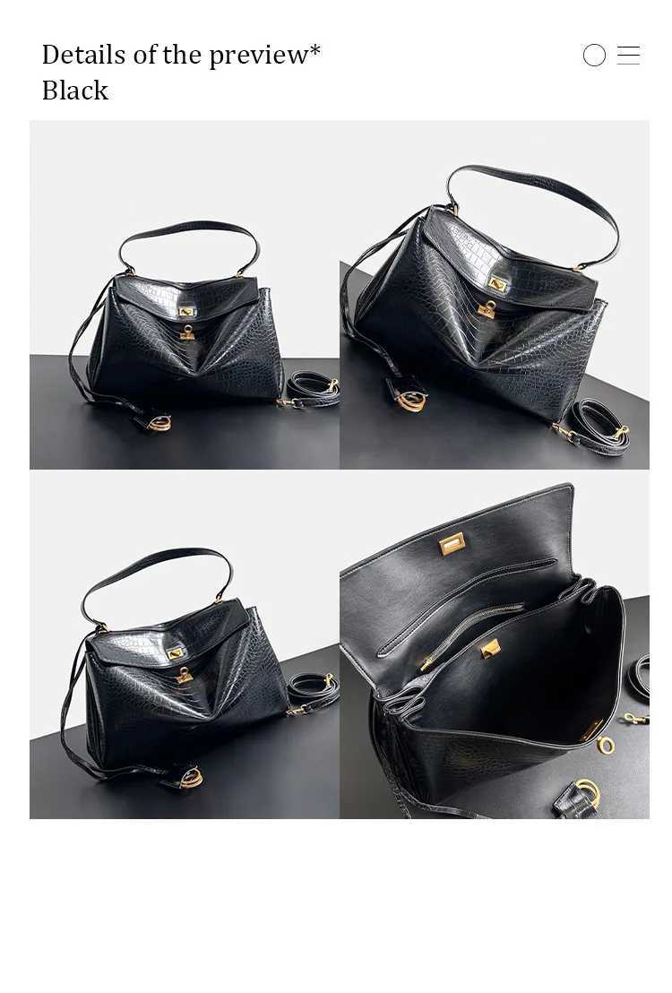 Atmospheric fashion lock cowhide womens bag 2025 new chain lightweight texture foreign leather soft leather crossbody bag J2510251