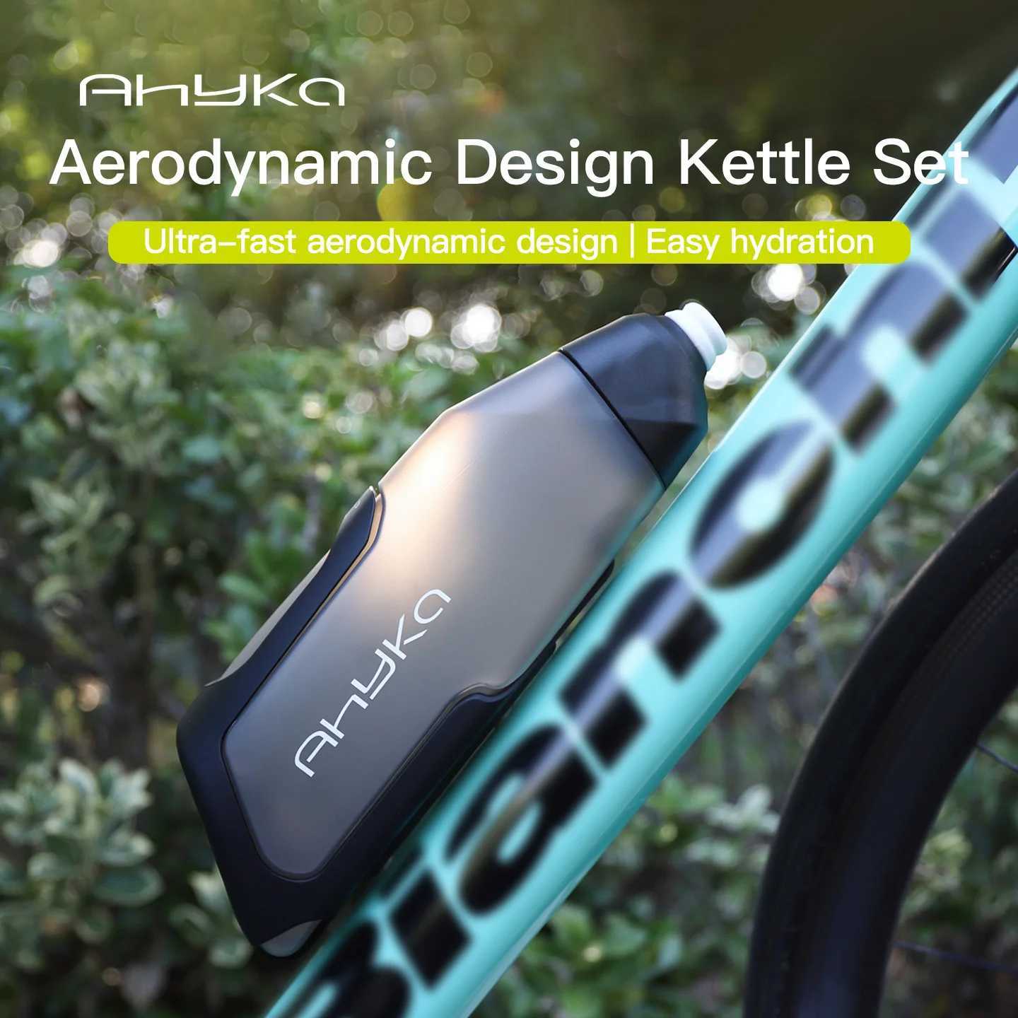 AhyKa Bicycle 600ml Aerodynamic Water Bottle Bracket Set Bike Water Bottle MTB Road Bike Frame Down Tube Riding Water Kettle J250923