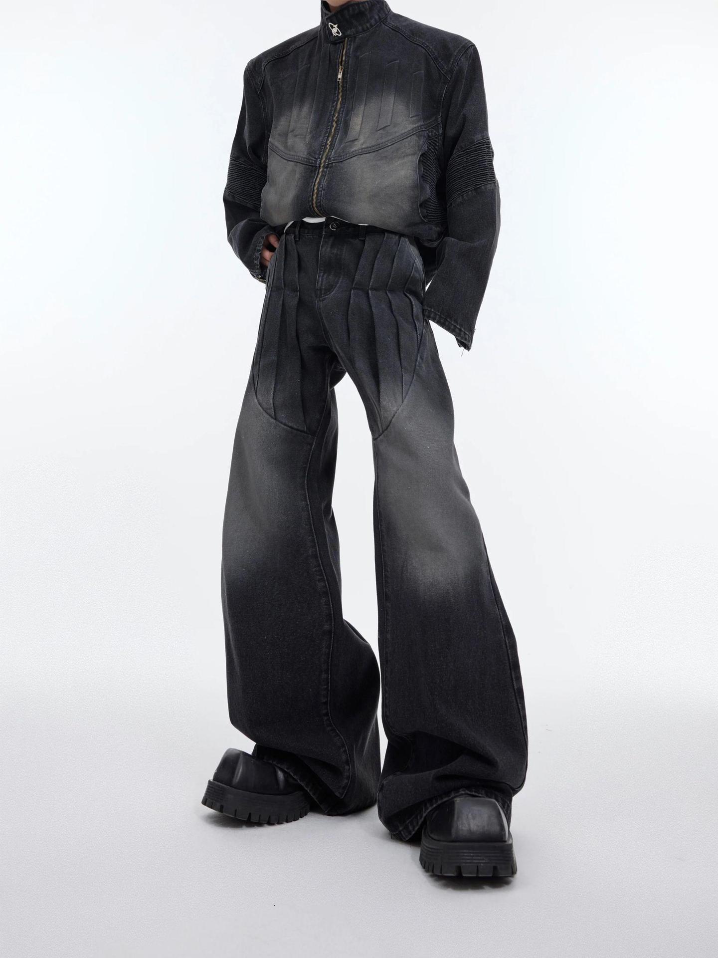 Vintage Deconstructed Denim Suit with 3D Embossed Design Jacket and Mens Jeans for a Stylish Look 250829