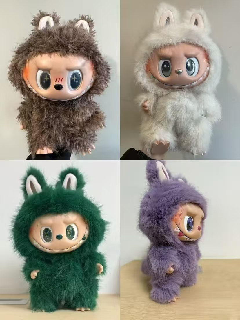 38cm Monster big Labubu rock Zimomo Angel Creative Mokoko Pattern Vinyl Pendant Doll Model Copy Childrens la bubu custom Toy toys