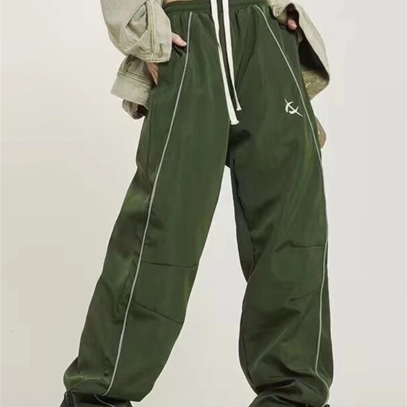 Casual Sweatpants Women Y2K Streetwear Drawstring Elastic Waist Loose Straight-leg Pants Bottom Drawstring Wide Leg Pants 240820