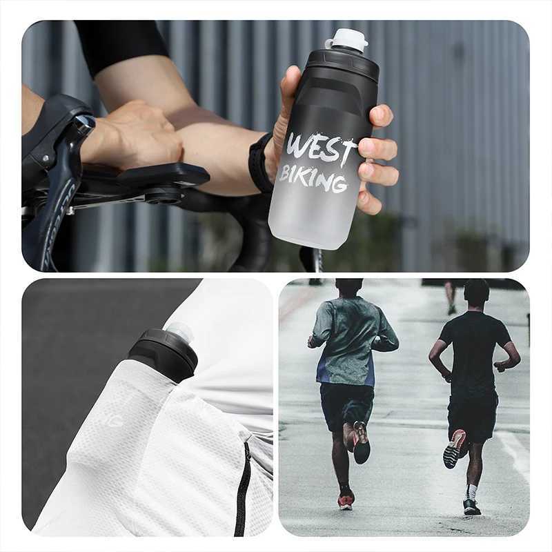 WEST BIKING Cycling Water Bottle 620ml Food Grade Leakproof Fitness Running Camping Hiking Sports Kettle Bike Bottle Cage J250923