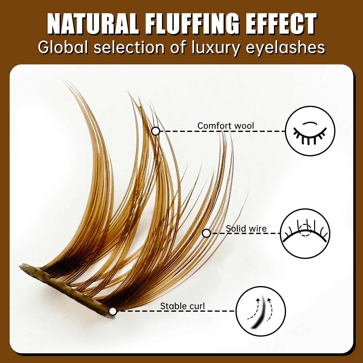 ABONNIE Dark Brown Diy Cluster Lashes 40D 60D D Curl Individual Diy Segment Cluster Amazing Eyelash C250923