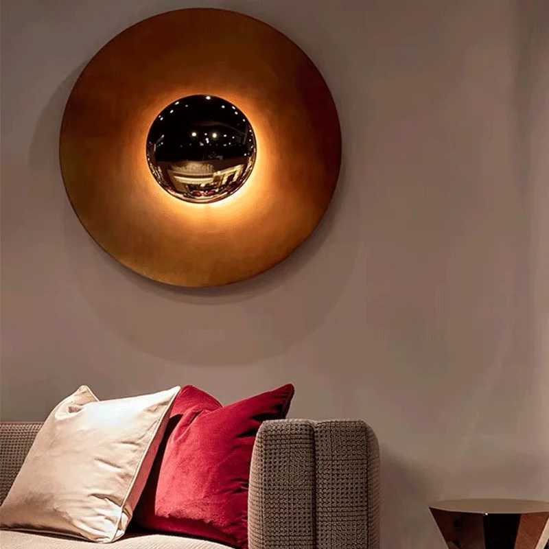 Indoor Modern Minimalist Designer LED Lamp Porch Bedroom Bedside Lighting Decoration Round Background Creative UFO Wall Sconces C251124