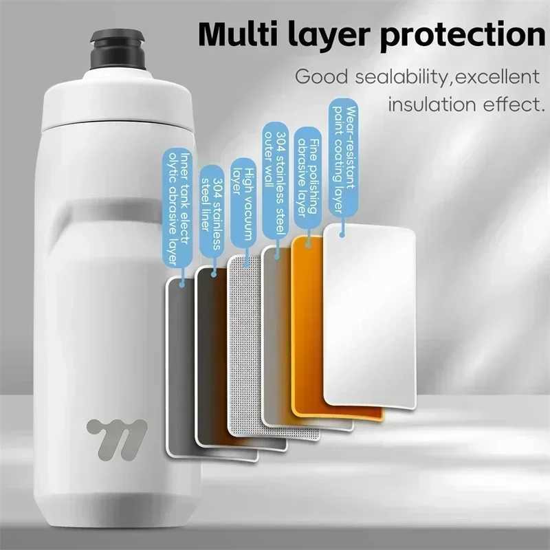 WEST BIKING Cycling Water Bottle 550ml FoodGrade Stainless Steel Thermal Bottle Sports Metal Kettle Cold Water Insulated Bottle J250923