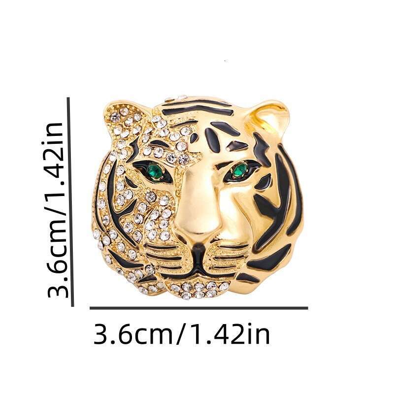 Alloy Fixed Tiger Head Men's Suit Jacket Accessory Lapel Pin Brooch High-End Men