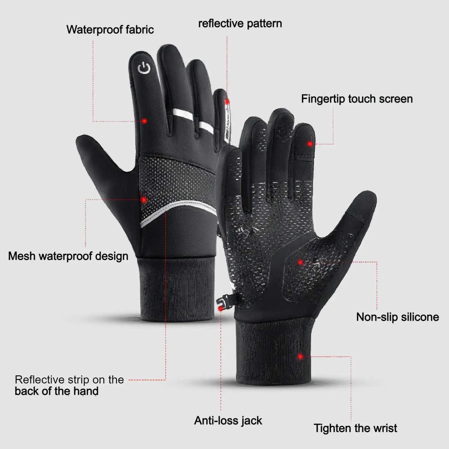 Winter gloves mens and womens warm running gloves touch screen protector warm glove pad suitable for driving cycling and J250922
