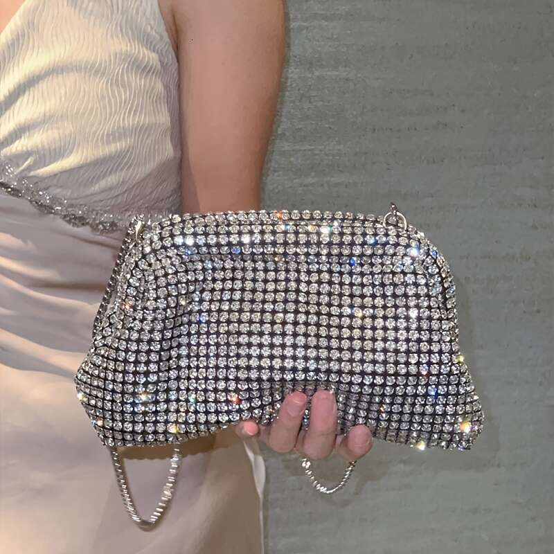 Designer Clutch Bag with Rhinestone & Acrylic - Crossbody Bag for Women, Ideal for Parties, Weddings, Formal Events