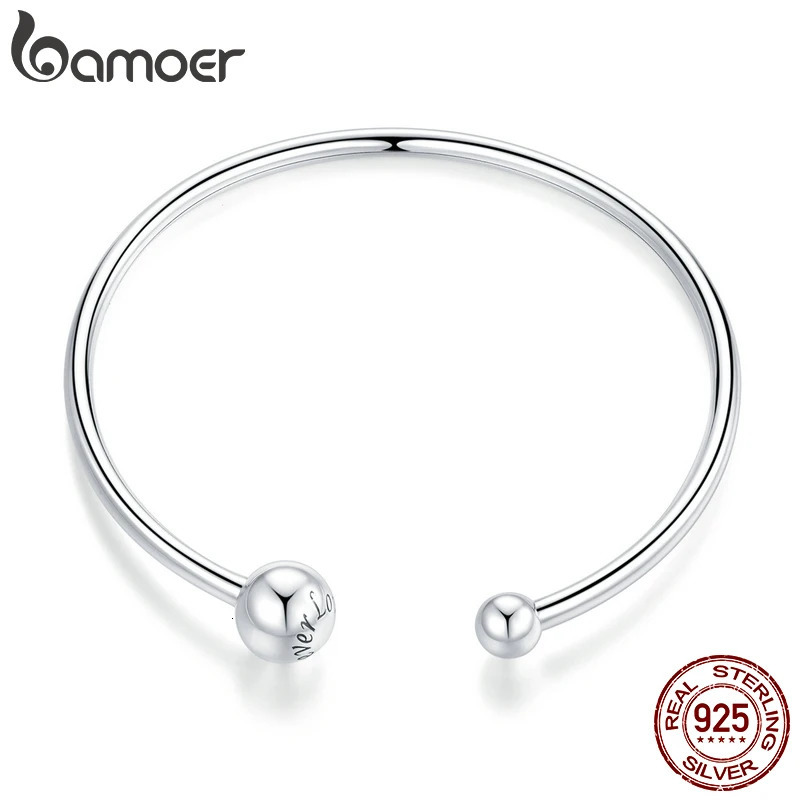 Silver Bangle 925 Sterling Threaded Beads Bracelet for Original Charm DIY Jewelry Accessories SCB198 y250821