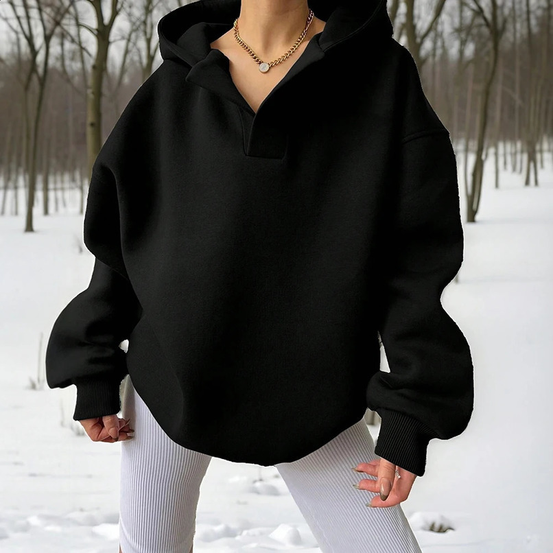 Mia Muse Womens Sweatshirts All Season Casual Basics Solid Color Pullover Long Sleeve Hoodie Work Sweatshirts 250113