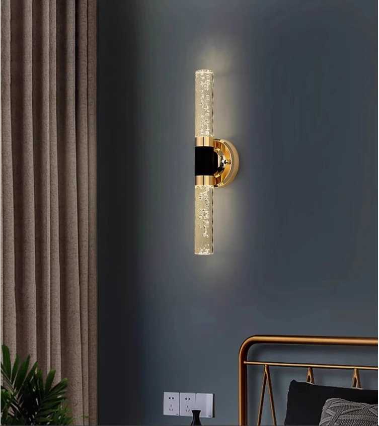 LED Light Modern Wall Light Bedroom Bedside Living Room Wall Lamp Crystal Rod Nordic Aisle Corridor Interior Lighting Fixture C251124